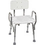 DMI; Heavy-Duty Bath And Shower Chair With Arm, Removable Backrest, 28 inch;H x 19 inch;W x 13 inch;D, White