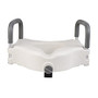 DMI; Hi-Riser Elevated Locking Raised Toilet Seat With Armrests, 5 inch;H x 18 inch;W x 16 inch;D, White