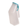 DMI; Portable Plastic Male Urinal With Cover, 1 Qt, Clear