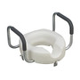 DMI; Raised Locking Toilet Seat With Armrests For Round Toilets, 5 inch;H x 17 inch;W x 15 inch;D, White