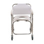 DMI; Rolling Shower Transport Chair With Padded Toilet Seat, 24 inch;H x 22 inch;W x 22 inch;D, White