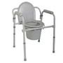 Medline Folding Steel Commode, Gray