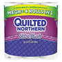 Quilted Northern; Ultra Plush 3-Ply Bathroom Tissue Mega Rolls, White, 330 Sheets Per Roll, Pack Of 12 Rolls