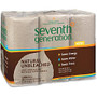 Seventh Generation Natural Unbleached Paper Towels - 2 Ply - 11 inch; x 9 inch; - 120 Sheets/Roll - Natural - Pulp - Absorbent, Unbleached, Chlorine-free, Fragrance-free, Dye-free, Ink-free, Strong - For Kitchen, Household - 120 Sheets - 24 / Carton