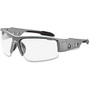 Ergodyne Clear Lens/Gray Half Frame Safety Glasses - Eye, UVC, UVB, UVA Protection - Nylon Frame, Polycarbonate Temple, Polycarbonate Lens - Gray - 1 / Each