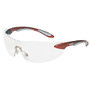 IGNITE RED/SILVER FRAMESAFETY GLASSES CLEAR LEN