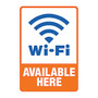 Cosco Sign Vinyl Decals, Wi-Fi Available Here, 5 1/4 inch; x 6 1/4 inch;