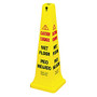 Rubbermaid Commercial Four-Sided Caution, Wet Floor Yellow Safety Cone, 12-1/4 x 12-1/4 x 36h