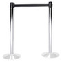 Tatco Adjusta-Tape Chrome Crowd Control Stanchions, 40 inch;H, Chrome, Box Of 2