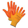 Honeywell Tuff-Glo Hi-Viz Safety Gloves - Medium Size - Nylon Liner, Nitrile Palm, Nitrile Fingertip - Orange - Cut Resistant, Abrasion Resistant, Puncture Resistant, Durable, Lightweight - For Construction, Manufacturing, Transportation - 2 / Pair