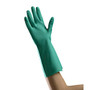 Tradex International Flock-Lined Nitrile General Purpose Gloves, Small, Green, 12 Pairs