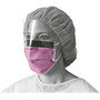 Medline Fluid-Resistant Surgical Face Masks with Eyeshield - Cellulose - Purple - 25 / Box