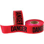 B O X Packaging Barricade Tape, Danger, 3 inch; Core, 3 inch; x 333 Yd., Black/Red, Case Of 4