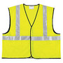 Class 2 Safety Vest, Fluorescent Lime w/Silver Stripe, Polyester, XL