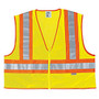 FLUORESCENT LINE SAFETYVEST W/ ORNG/SIL STRIPES