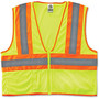 GloWear Class 2 Two-tone Lime Vest - 2-Xtra Large/3-Xtra Large Size - Polyester Mesh - Lime - 1 / Each