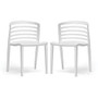 Baxton Studio Ofilia Stackable Chairs, 30 inch;H x 19 1/2 inch;W x 21 inch;D, White, Set Of 2