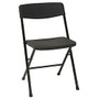 Cosco; Resin Folding Chairs, Black, Set Of 4
