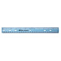 Office Wagon; Brand Transparent Plastic Ruler For Binders, 12 inch;, Blue