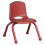 ECR4Kids; School Stack Chairs, 10 inch; Seat Height, Red, Pack Of 6