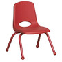 ECR4Kids; School Stack Chairs, 12 inch; Seat Height, Red, Pack Of 6