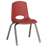 ECR4Kids; School Stack Chairs, 14 inch; Seat Height, Red/Chrome Legs, Pack Of 6