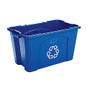 Rubbermaid; Commercial Rectangular Polyethylene Stacking Recycle Bin, 18 Gallons, Blue