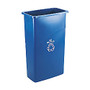 Rubbermaid; Commercial Slim Jim Plastic Recycling Container, 23 Gallons, Blue