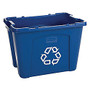 Rubbermaid; Computer Paper Collection  inch;We Recycle inch; Container, 14 Gallons, 13 1/2 inch;H x 20 inch;W x 15 inch;D, Blue