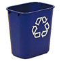Rubbermaid; Deskside  inch;We Recycle inch; Container, 3 1/4 Gallons (12.3L), 12 1/8 inch;H x 11 3/8 inch;W x 8 1/4 inch;D, Blue