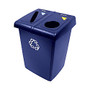 Rubbermaid; Half Glutton; Recycling Station, 35 2/5 inch;H x 23 3/5 inch;W x 36 4/5 inch;D, 46-Gallon Capacity, Blue/White