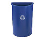 Rubbermaid; Half-Round Plastic Recycling Container, 28 inch; x 21 inch; x 11 inch;, 21 Gallons, Blue