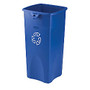 Rubbermaid; Square Recycling Container, Blue/White