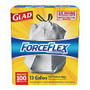 Glad; ForceFlex; Drawstring Trash Bags, 13 Gallons, White, Box Of 100
