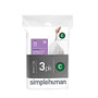 simplehuman Custom-Fit 0.03-mil Can Liners, 2.6 - 3.2 Gallons, White, Pack Of 240