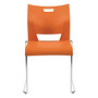 Global; Duet Stacking Chairs, Armless, 32 1/4 inch;H x 20 1/2 inch;W x 22 1/2 inch;D, Tiger Orange, Pack Of 4