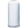 Rubbermaid 15-Gallon Metallic Round Container - 15 gal Capacity - Round - Powder Coated Steel, Galvanized Steel - White, White