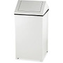 Rubbermaid 40-gallon Hinged Top Receptacle - 40 gal Capacity - Square - 38 inch; Height x 19 inch; Width x 19 inch; Depth - Powder Coated Steel, Plastic, Nylon - White