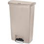 Rubbermaid Commercial Slim Jim 18G Front Step Container - 18 gal Capacity - 31.6 inch; Height x 12.2 inch; Width - Resin, Poly, Plastic - Beige