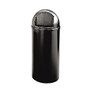 Rubbermaid; Marshal Round Polyethylene Classic Waste Container, 25 Gallons, 42 inch;H x 18 inch;W x 18 inch;D, Black