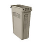 Rubbermaid; Slim Jim; Waste Container With Vents Channels, 23 Gallons, 30 inch; x 11 inch; x 22 inch;, Beige