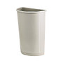 Rubbermaid; Untouchable Half-Round Plastic Trash Container, 28 inch; x 21 inch; x 11 inch;, 21 Gallons, Beige