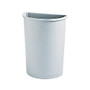 Rubbermaid; Untouchable Half-Round Plastic Waste Container, 21 Gallons, 28 inch;H x 21 inch;W x 11 inch;D, Gray