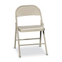 HON Double-Reinforced Steel Folding Chairs, 29 1/4 inch;H x 16 3/4 inch;W x 16 1/4 inch;D, Beige, Pack Of 4