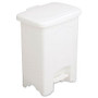 Safco; Plastic Step-On Receptacle, 4 Gallons, 15 inch; x 12 1/4 inch; x 10 inch;, White