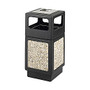 Safco; Plastic/Stone Aggregate Receptacle, 38 Gallons, 39 inch; x 18 1/4 inch; x 18 1/4 inch;, Black