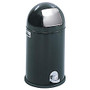 Safco; Step-On Receptacle, Dome Top, 9 Gallons, Black