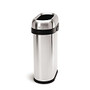 simplehuman Large Brushed Stainless Steel Open-Top Slim Trash Can, 13 Gallons