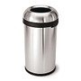 simplehuman Large Brushed Stainless Steel Open-Top Trash Can, 16 Gallons