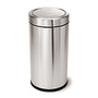 simplehuman Swing-Top Brushed Stainless Steel Trash Can, 14.5 Gallons